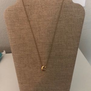 “c” initial gold necklace, 16-18 inches